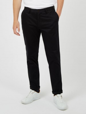 Black Ben Sherman Signature Slim Stretch Chino Pants | KINVMF-136