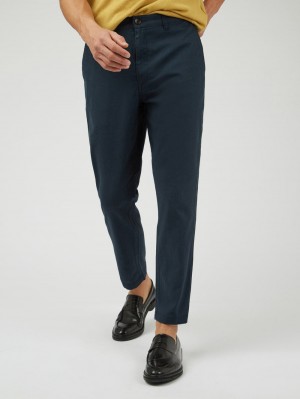 Green Ben Sherman Signature Slim Taper Linen Pants | BWAFMN-376