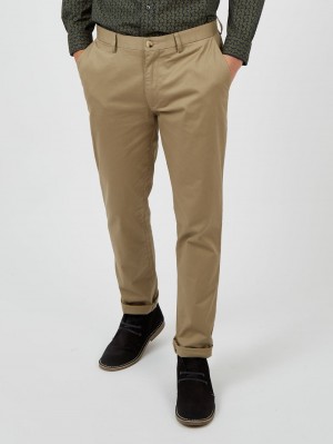 Grey Ben Sherman Signature Slim Stretch Chino Pants | WCXFJB-017