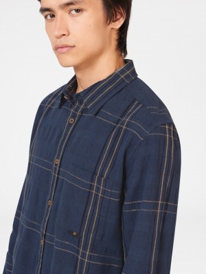 Indigo Ben Sherman B by Ben Sherman Indigo Check Shirts | HLNQGJ-508