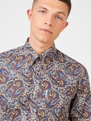 Multicolor Ben Sherman Signature Paisley Shirts | IFYUEC-451