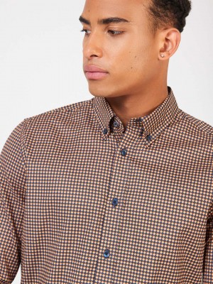 Orange Ben Sherman Signature Chevron Shirts | GJUIDM-954