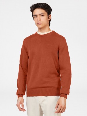 Orange Ben Sherman Signature Crewneck Knitwear | EFYWCV-957