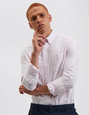 Pink Stripes Ben Sherman Brighton Oxford Shirts | WEFNJC-041