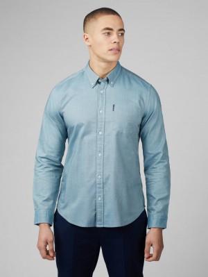 Turquoise Ben Sherman Signature Oxford Shirts | VYXTRL-016