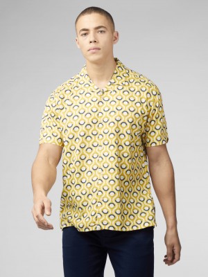 Yellow Ben Sherman Signature Retro Geo Shirts | ULQSDA-679