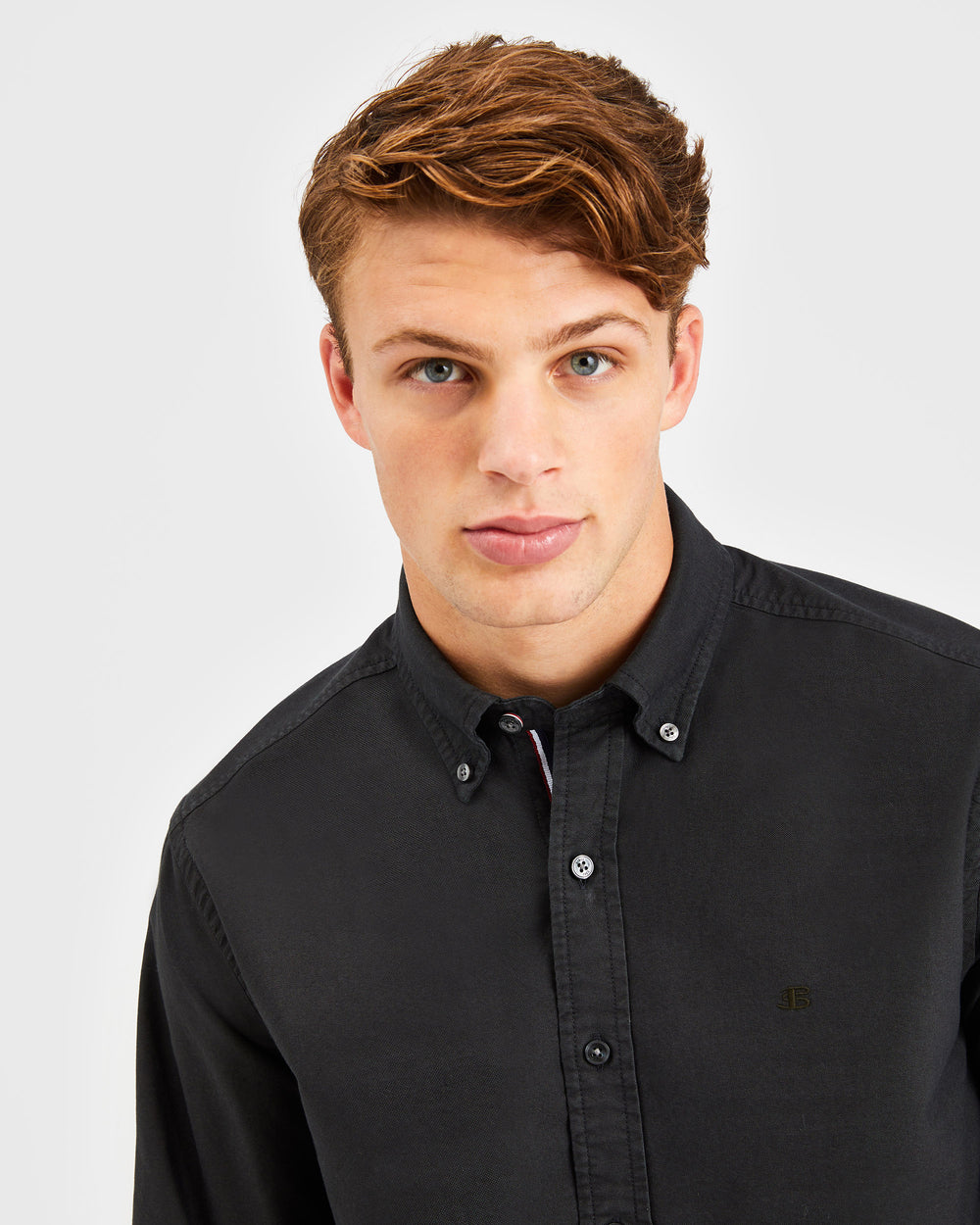 Black Ben Sherman Beatnik Oxford Garment Dye Shirts | HRXEWN-193