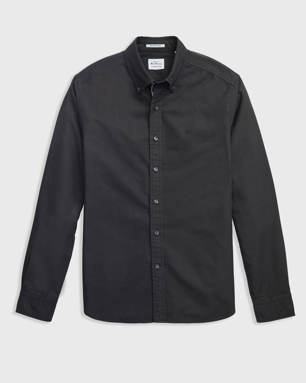 Black Ben Sherman Beatnik Oxford Garment Dye Shirts | HRXEWN-193