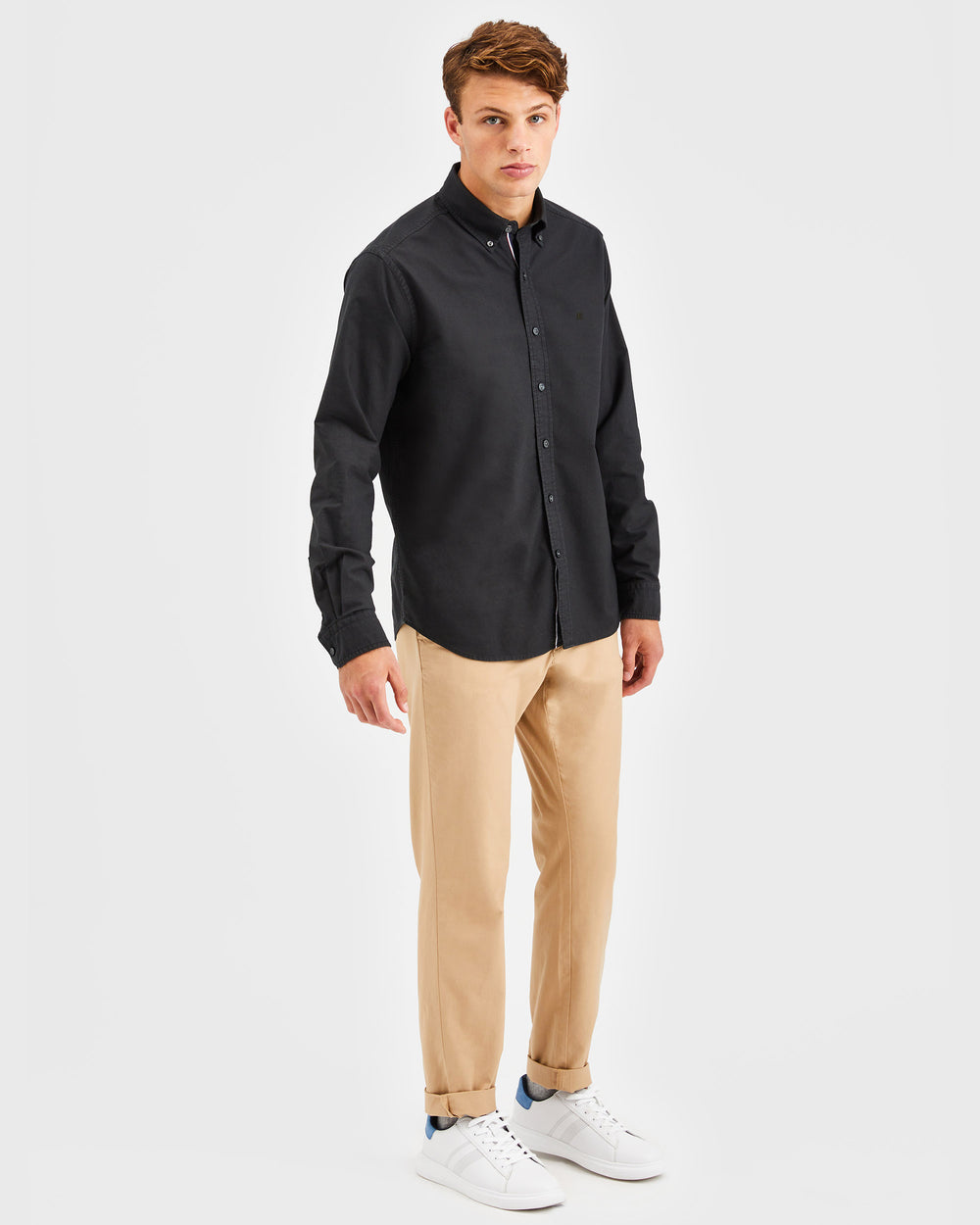 Black Ben Sherman Beatnik Oxford Garment Dye Shirts | HRXEWN-193