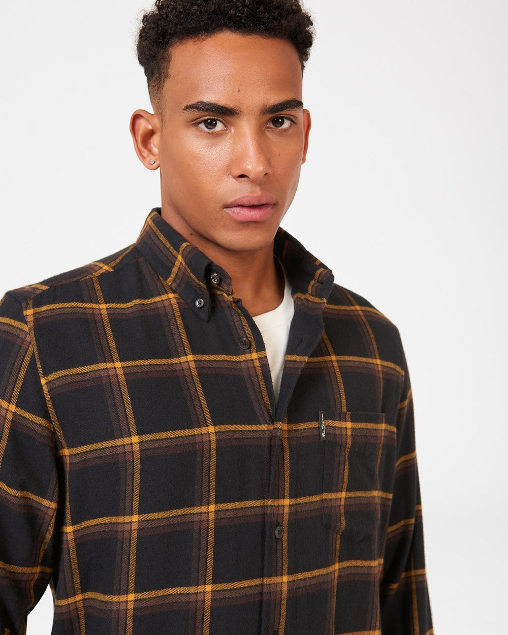 Black Ben Sherman Oversized Brushed Check Shirts | ZYIVJL-573