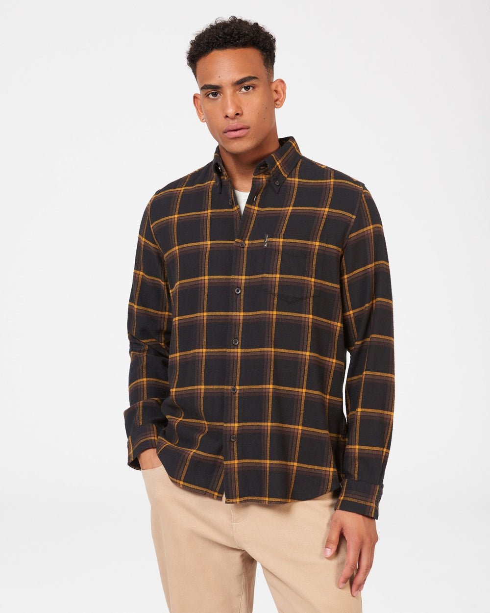 Black Ben Sherman Oversized Brushed Check Shirts | ZYIVJL-573