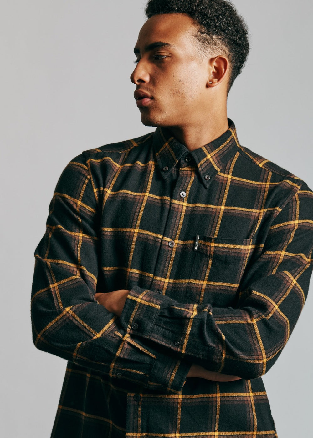 Black Ben Sherman Oversized Brushed Check Shirts | ZYIVJL-573