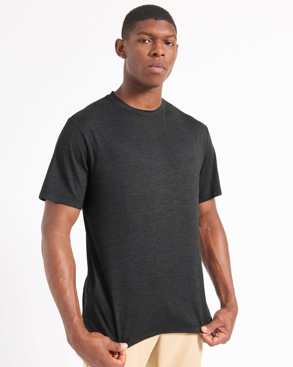 Black Ben Sherman Performance Stretch Marl T-Shirt | YZFDKA-938