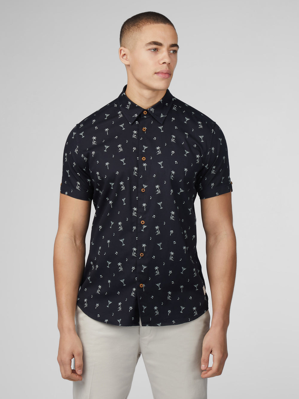 Black Ben Sherman Scattered Shirts | QHNUJL-912