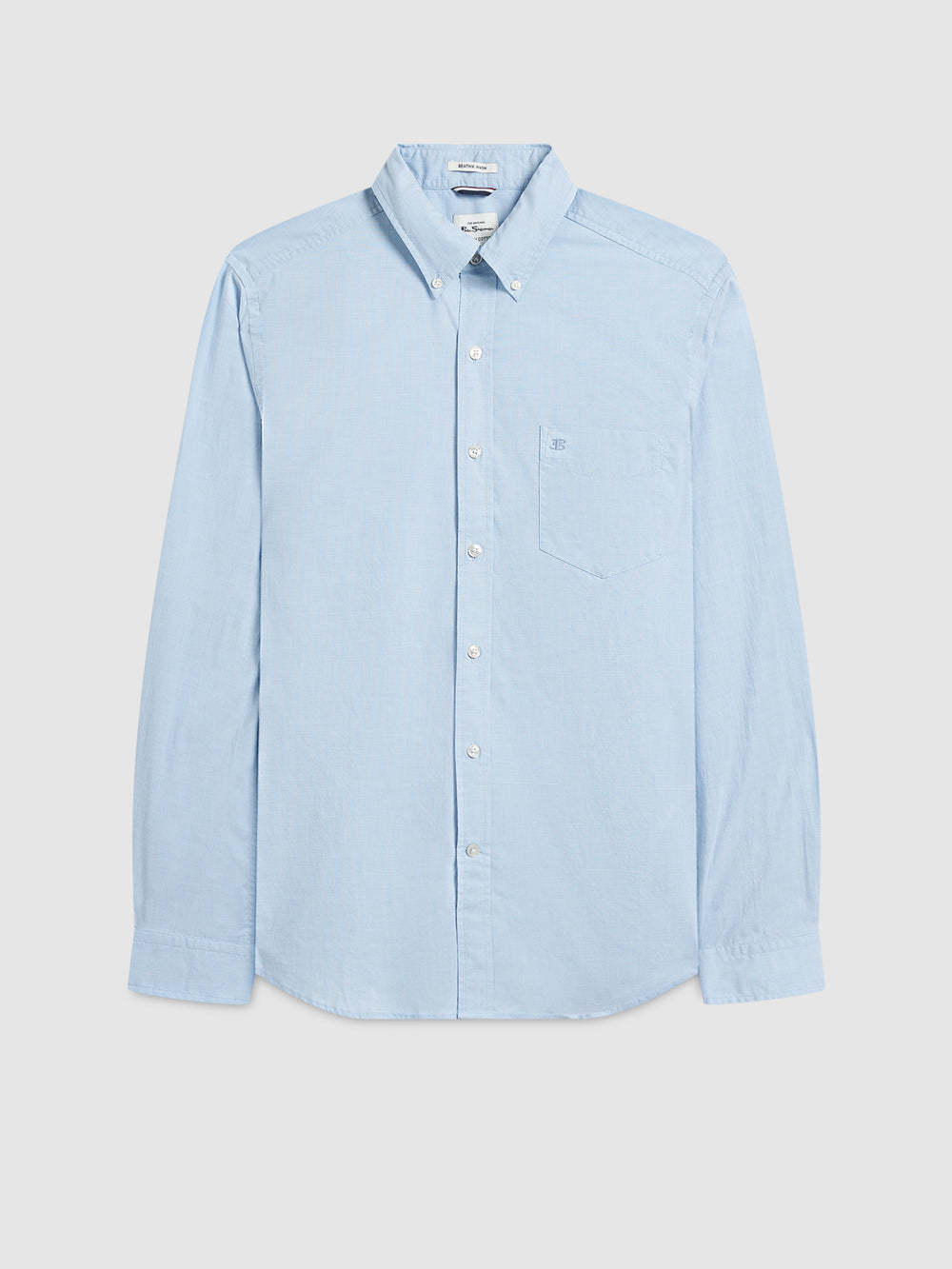 Blue Ben Sherman Beatnik Wash Long-Sleeve Shirts | GVUJCW-742