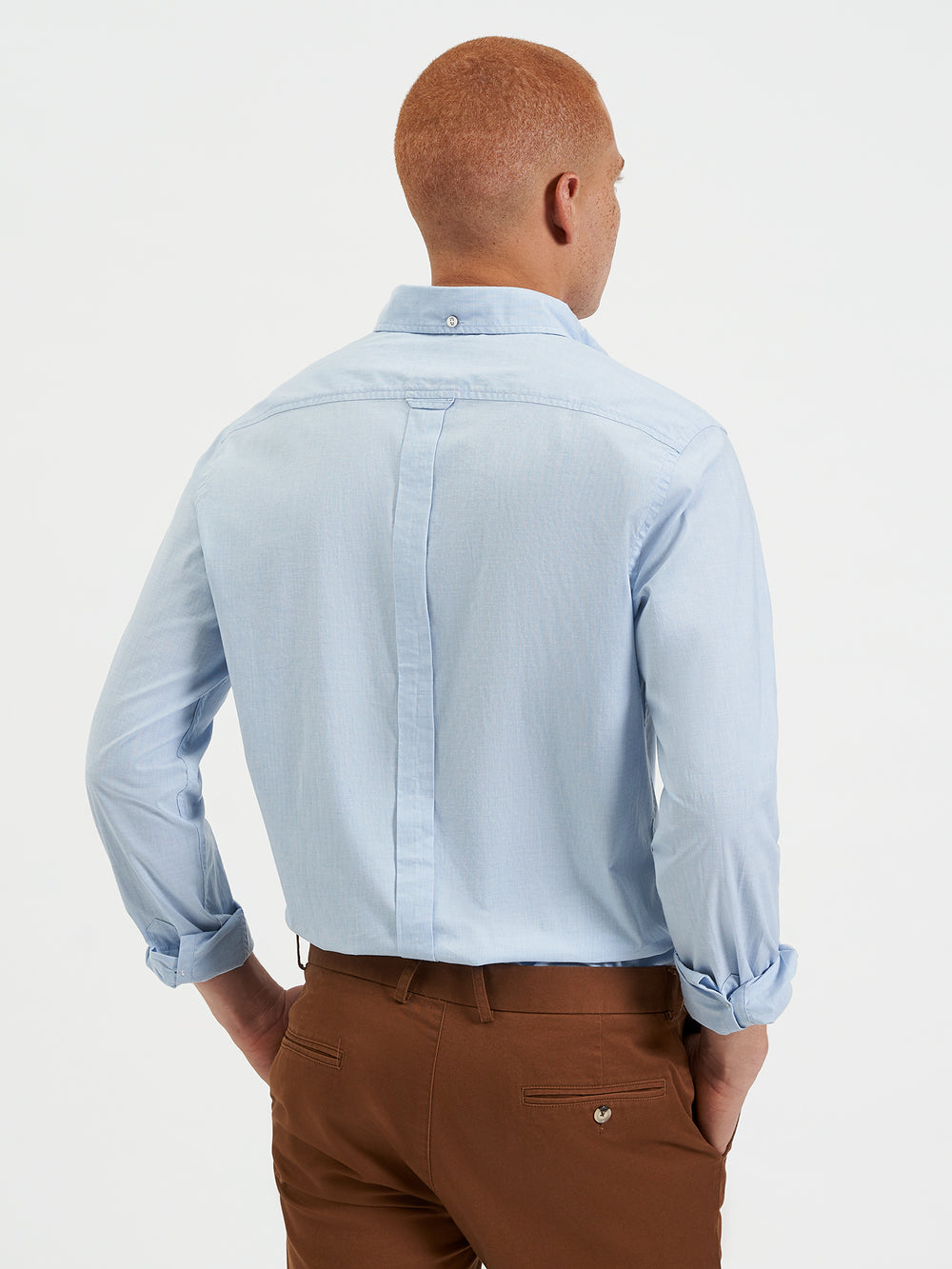 Blue Ben Sherman Beatnik Wash Long-Sleeve Shirts | GVUJCW-742