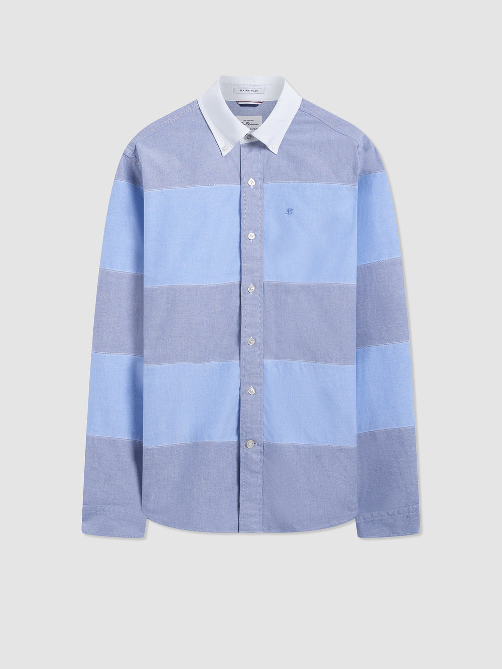 Blue Ben Sherman Brighton Oxford Garment Dye Rugby Shirts | VEQLMJ-278