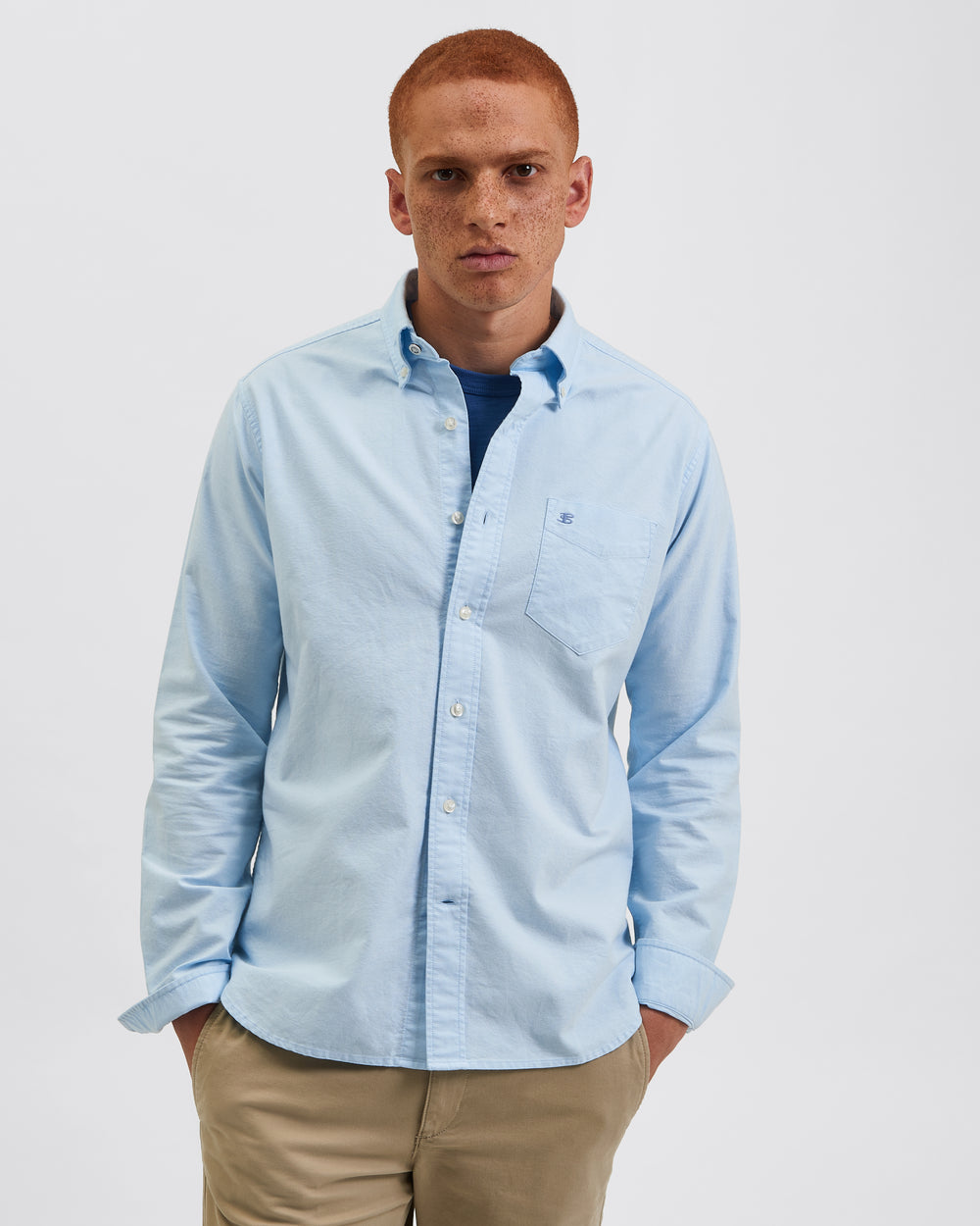 Blue Ben Sherman Brighton Oxford Organic Shirts | DZGJHN-436