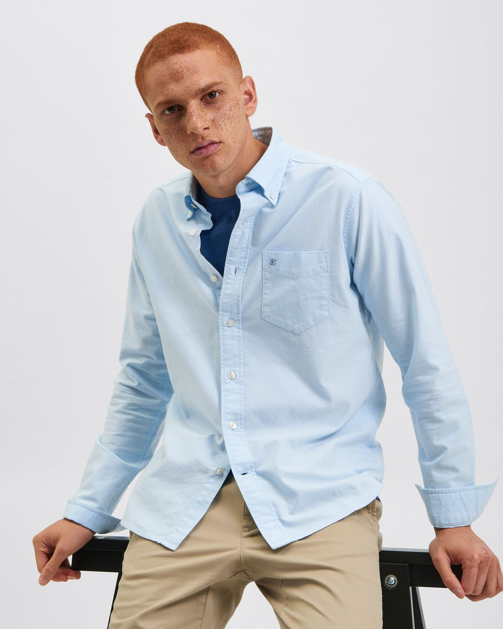 Blue Ben Sherman Brighton Oxford Organic Shirts | DZGJHN-436