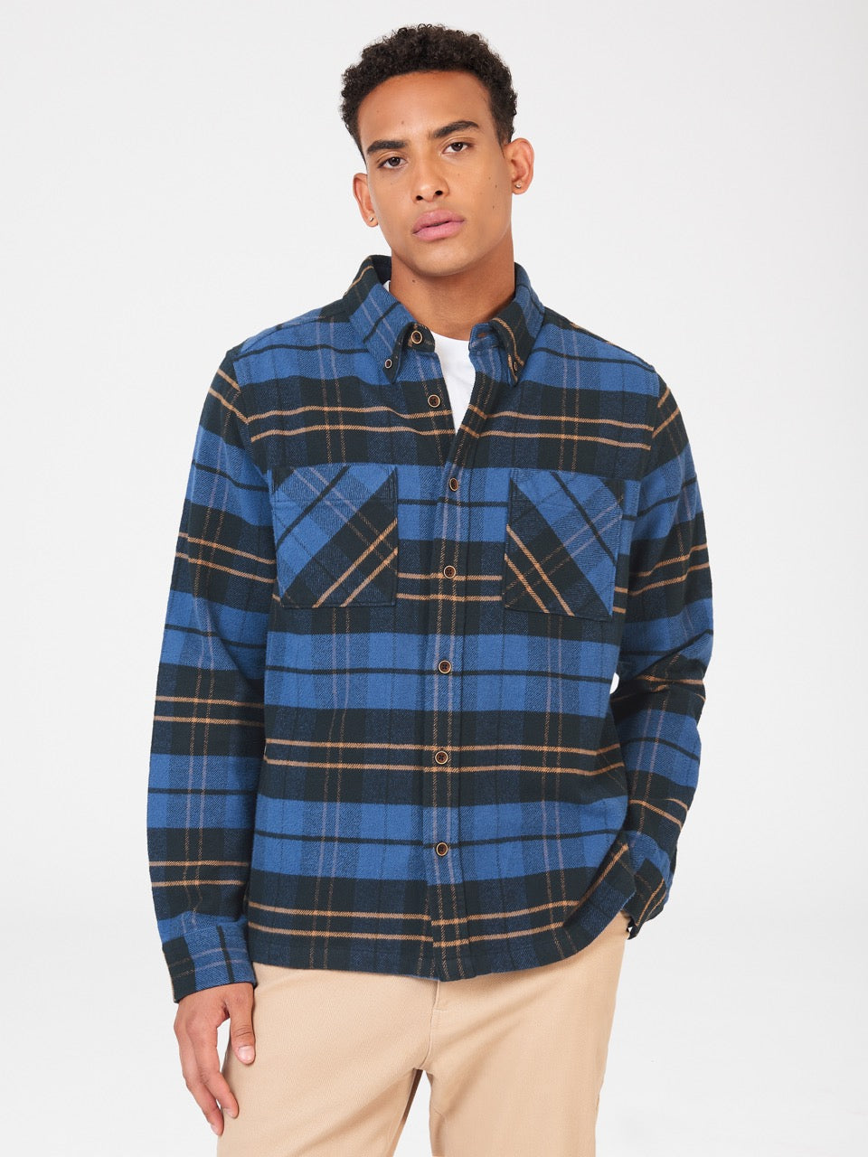 Blue Ben Sherman Brushed Ivy Check Shirts | FHDCRJ-392