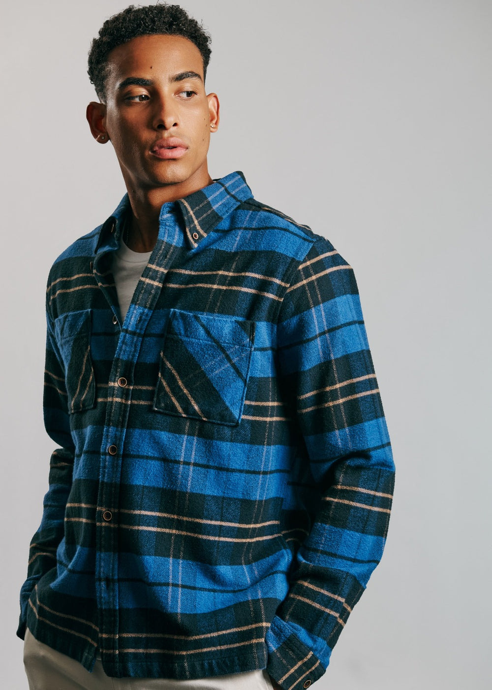 Blue Ben Sherman Brushed Ivy Check Shirts | FHDCRJ-392