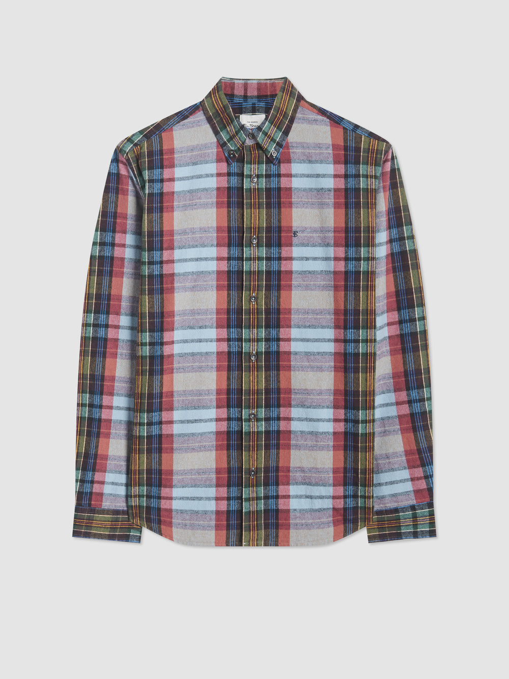 Blue Ben Sherman Brushed Multicolour Check Oxford Shirts | LUBKFA-681