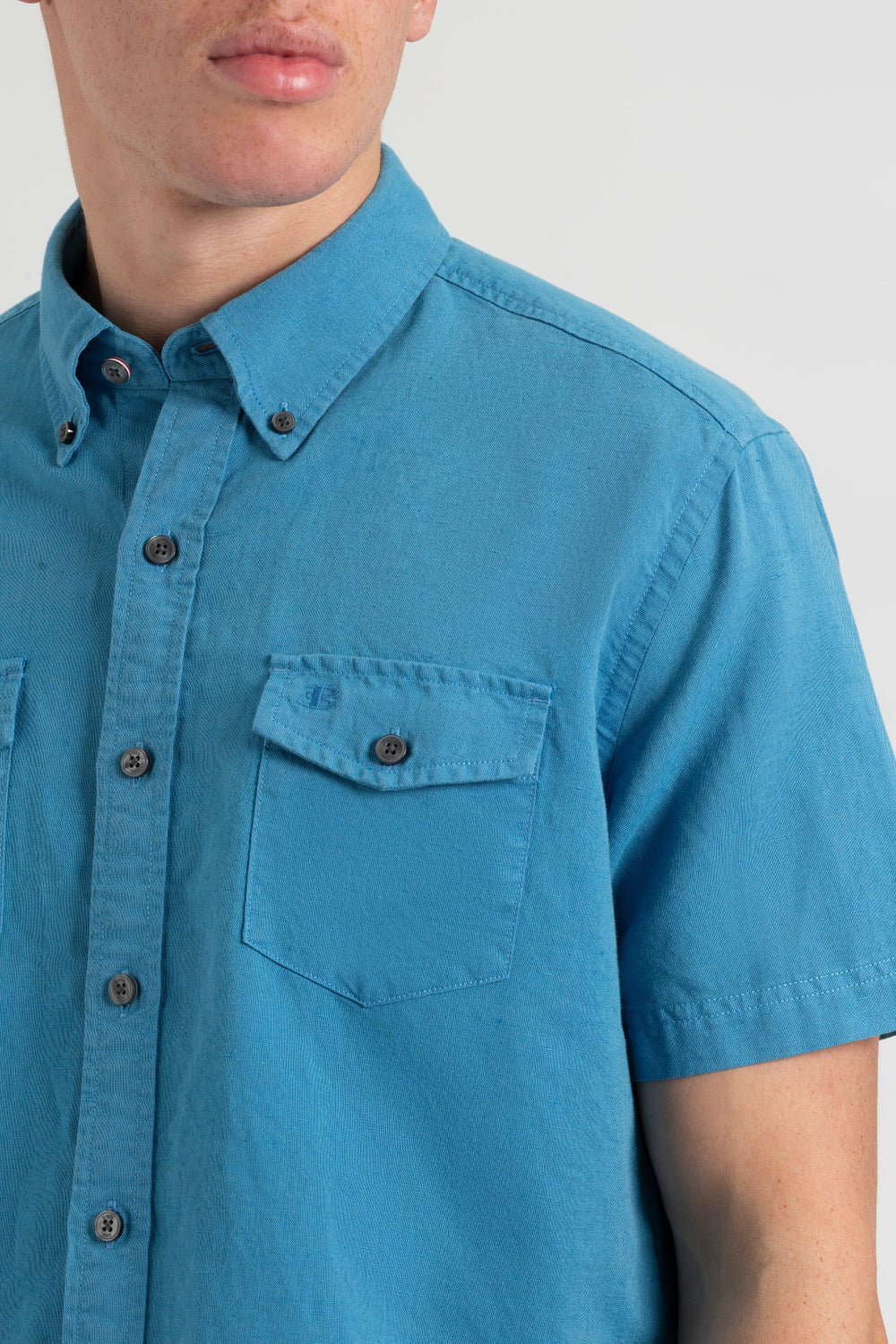 Blue Ben Sherman Garment Dye Linen Shirts | JCMNPU-281