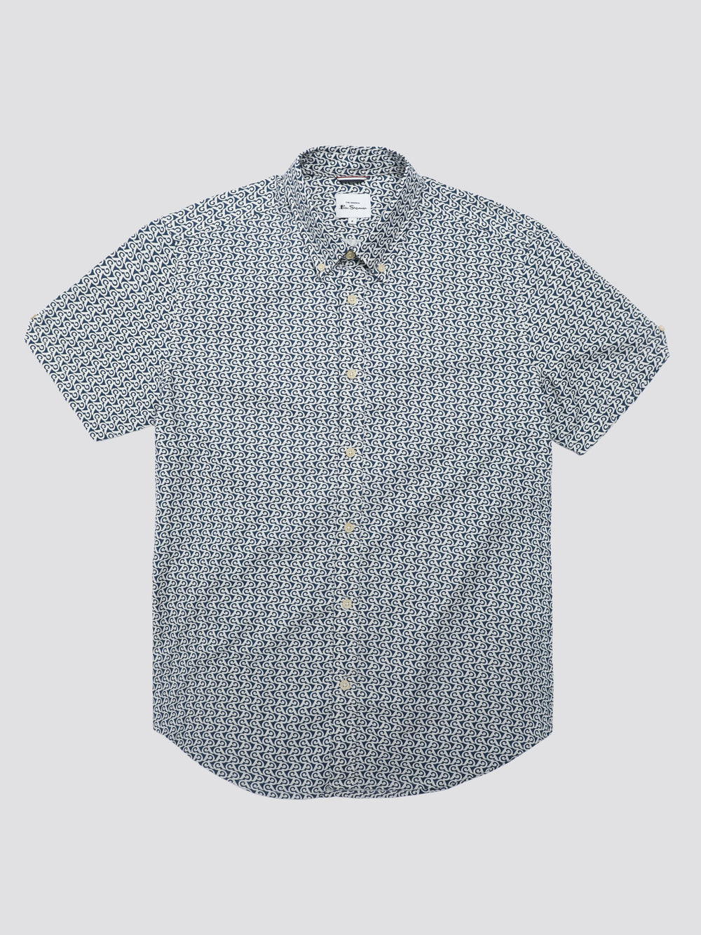 Blue Ben Sherman Geo Wave Denim Shirts | BVRMZE-873