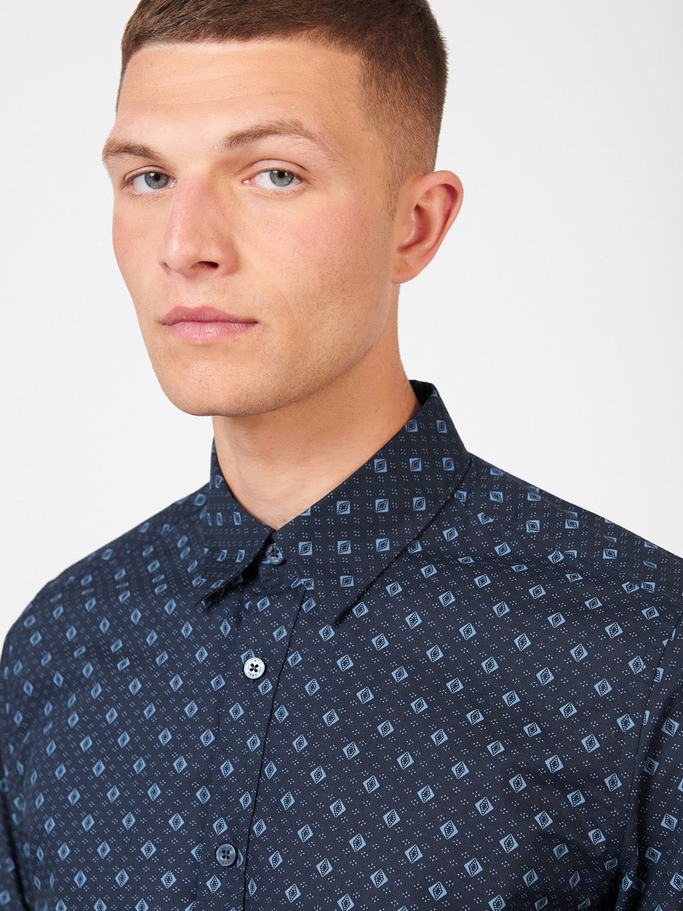 Blue Ben Sherman Signature Geo Shirts | PKBXYF-698