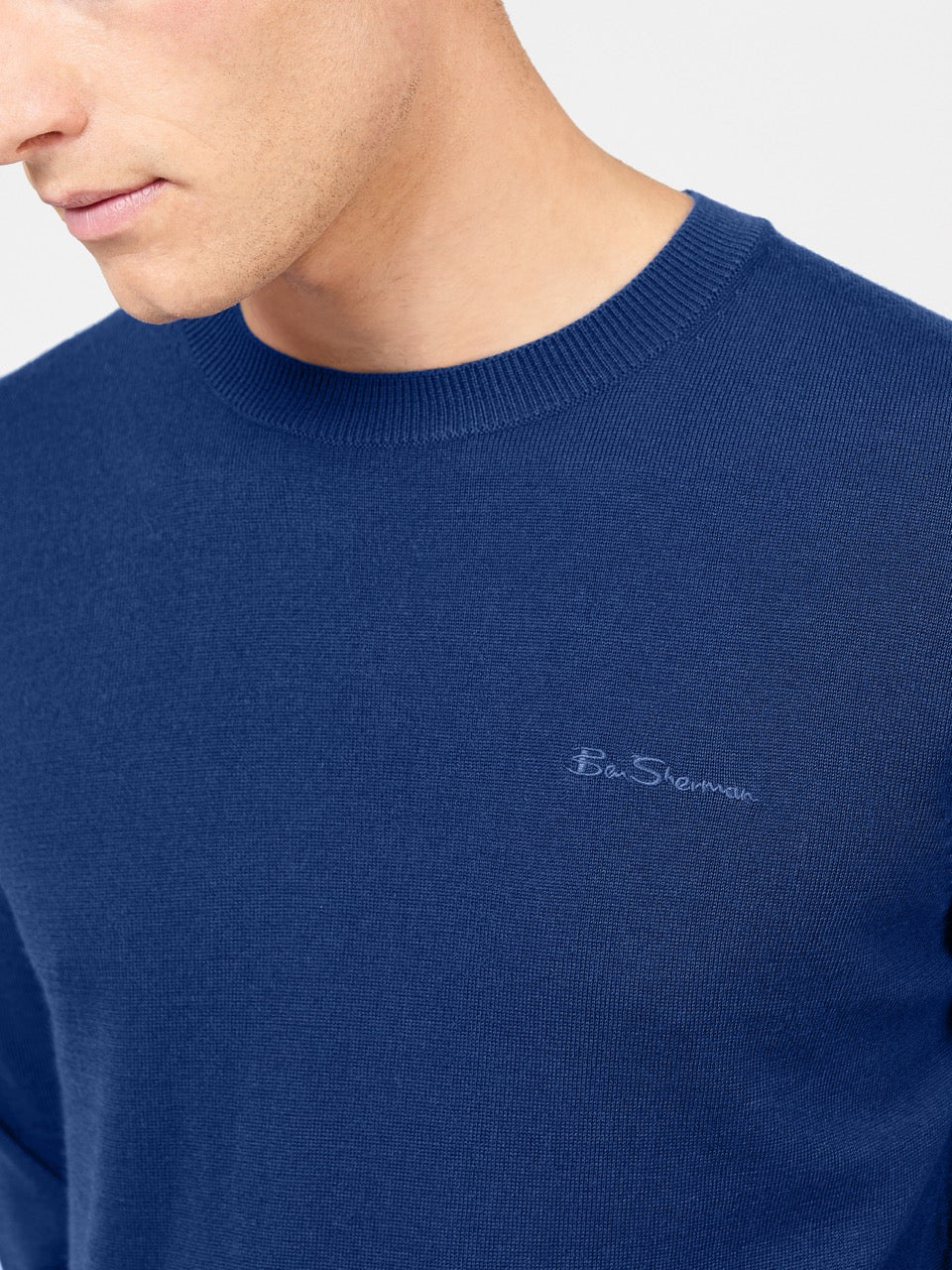 Blue Ben Sherman Signature Merino Crewneck Knitwear | CHLYUF-592