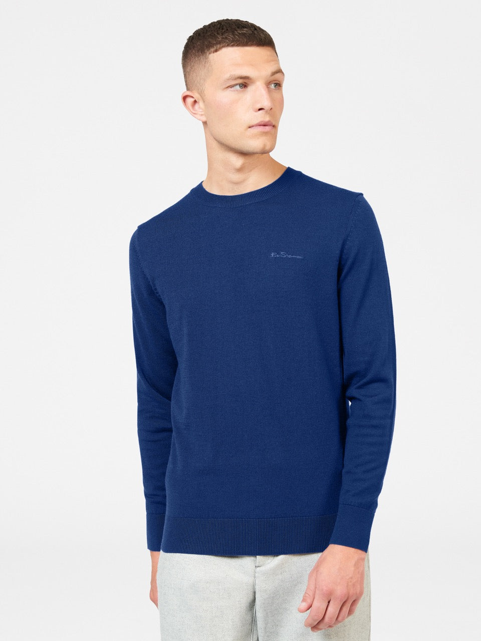 Blue Ben Sherman Signature Merino Crewneck Knitwear | CHLYUF-592