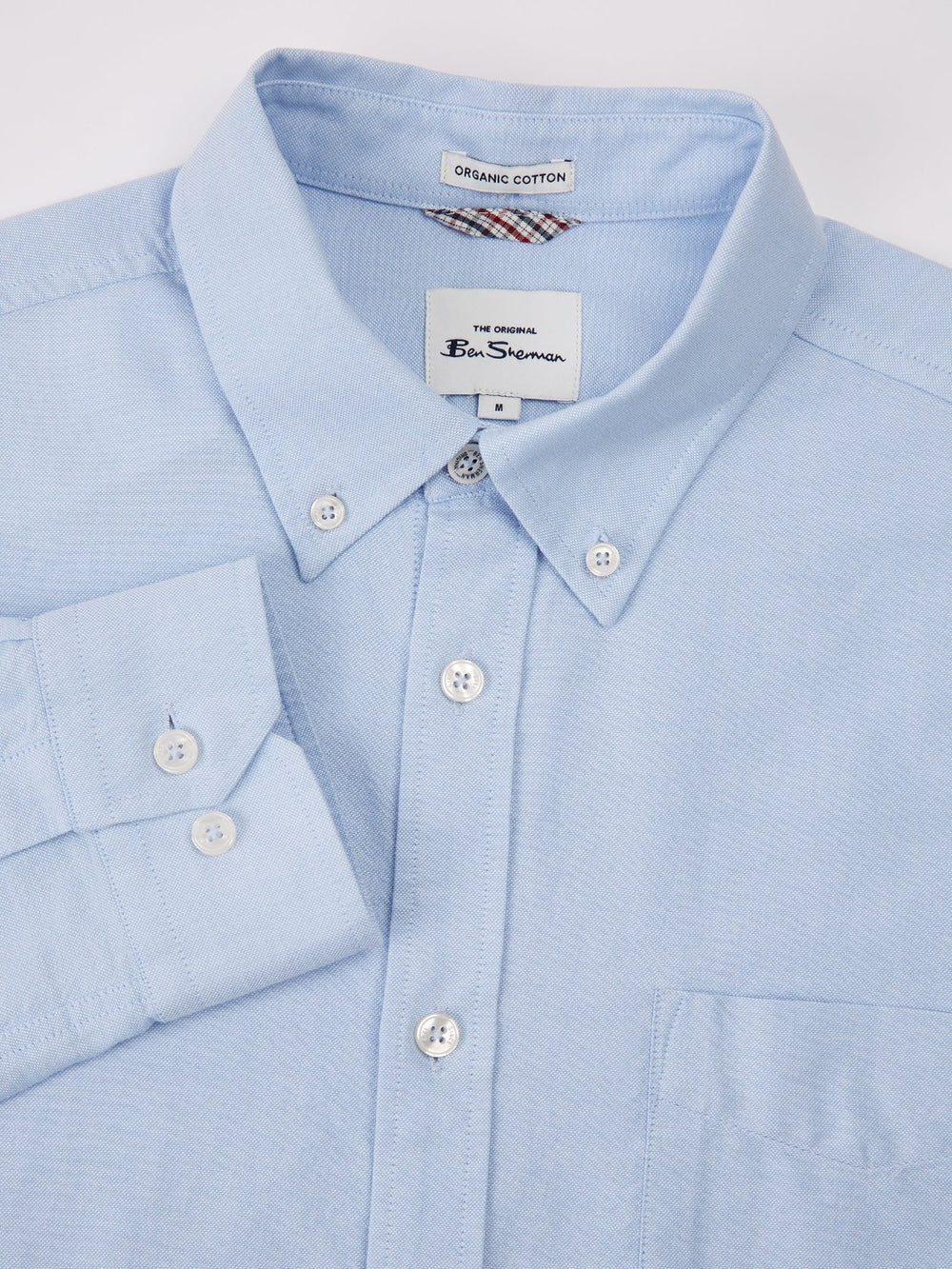 Blue Ben Sherman Signature Organic Long-Sleeve Oxford Shirts | WSOFGI-386