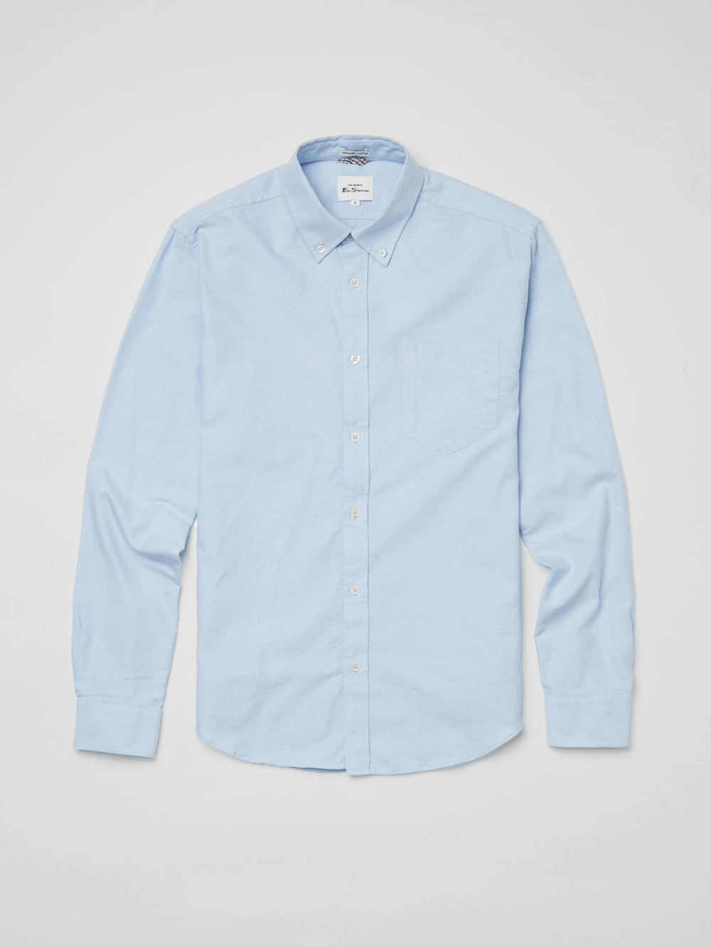 Blue Ben Sherman Signature Organic Long-Sleeve Oxford Shirts | WSOFGI-386