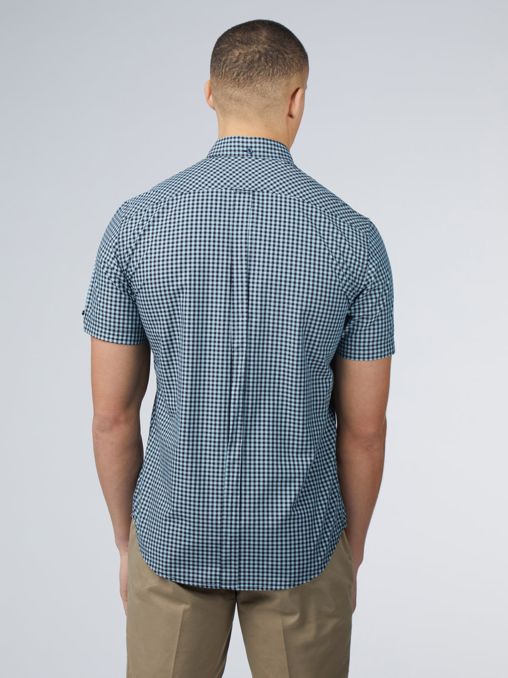 Blue Ben Sherman Signature Short Sleeve Gingham Shirts | ALVJTF-765