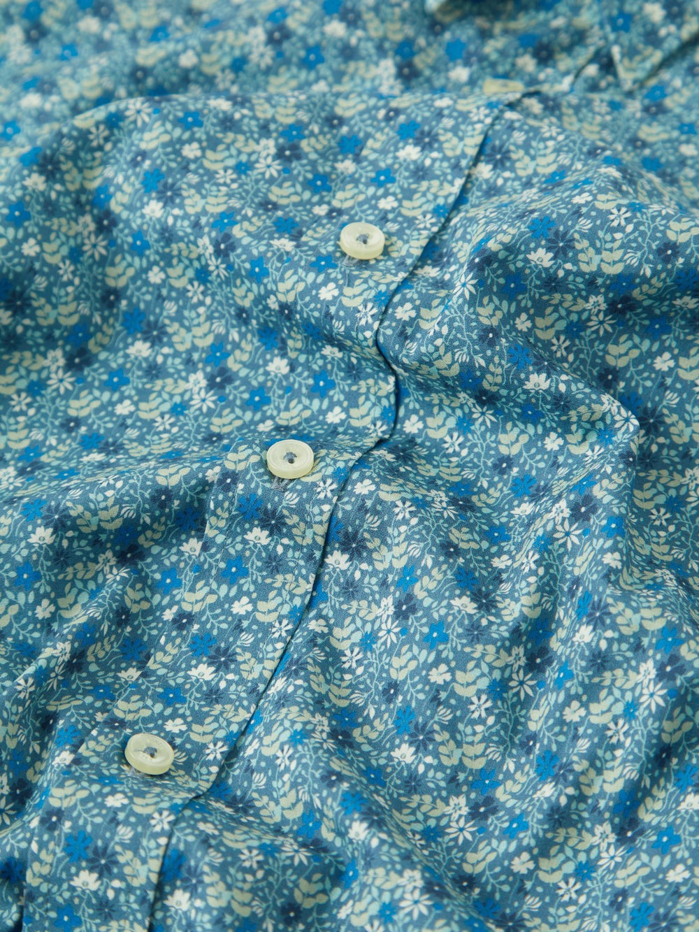 Blue Grey Ben Sherman Floral Print Long-Sleeve Shirts | PNCMKL-592