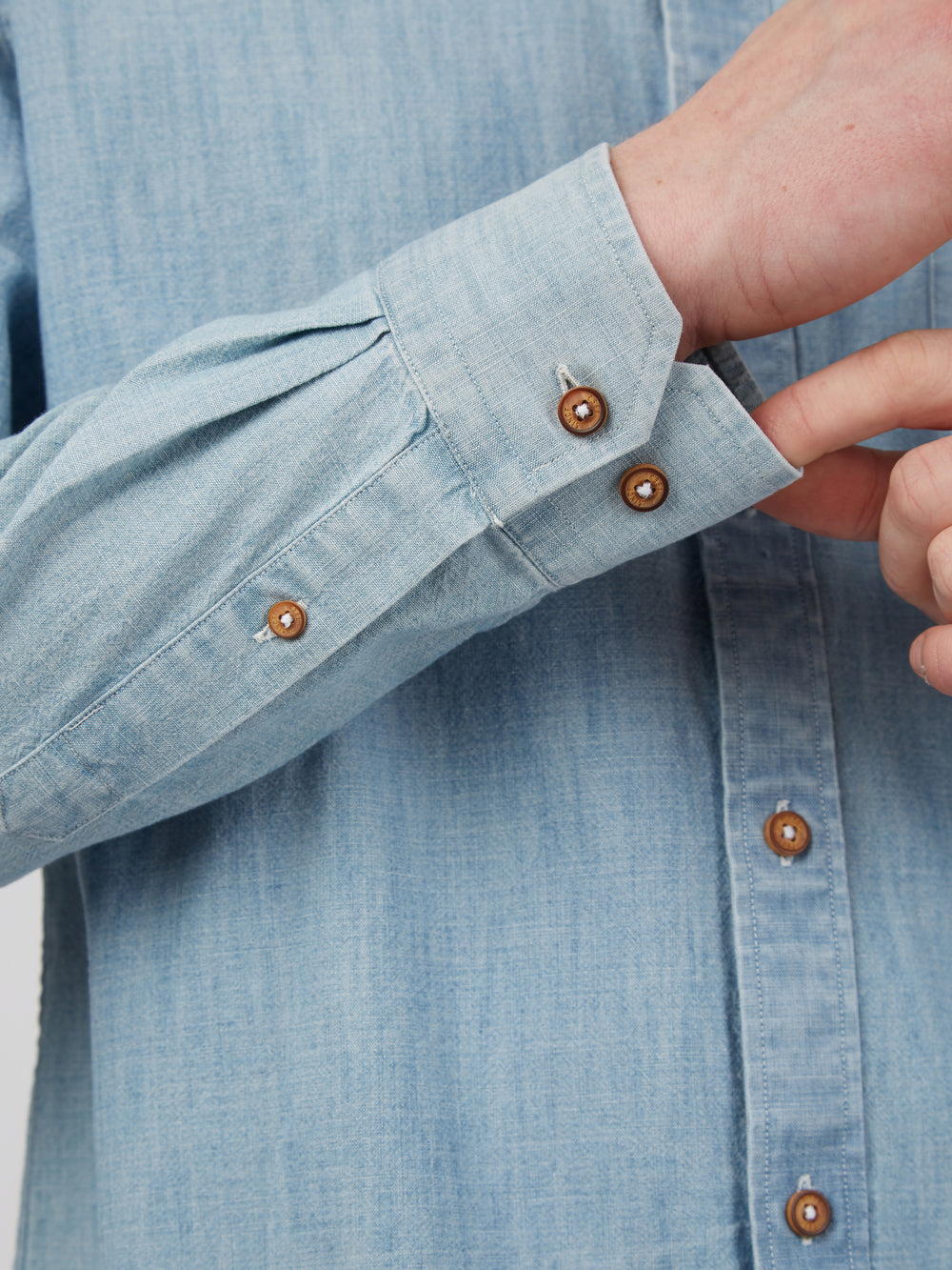 Blue / Navy Ben Sherman Long-Sleeve Chambray Shirts | FYZISE-941