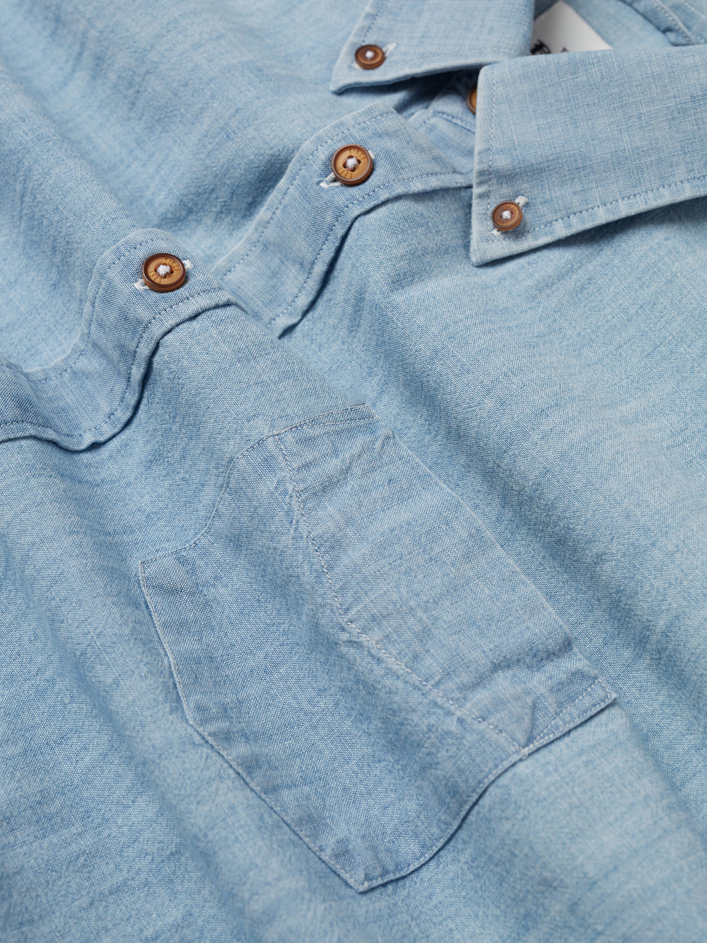 Blue / Navy Ben Sherman Long-Sleeve Chambray Shirts | FYZISE-941