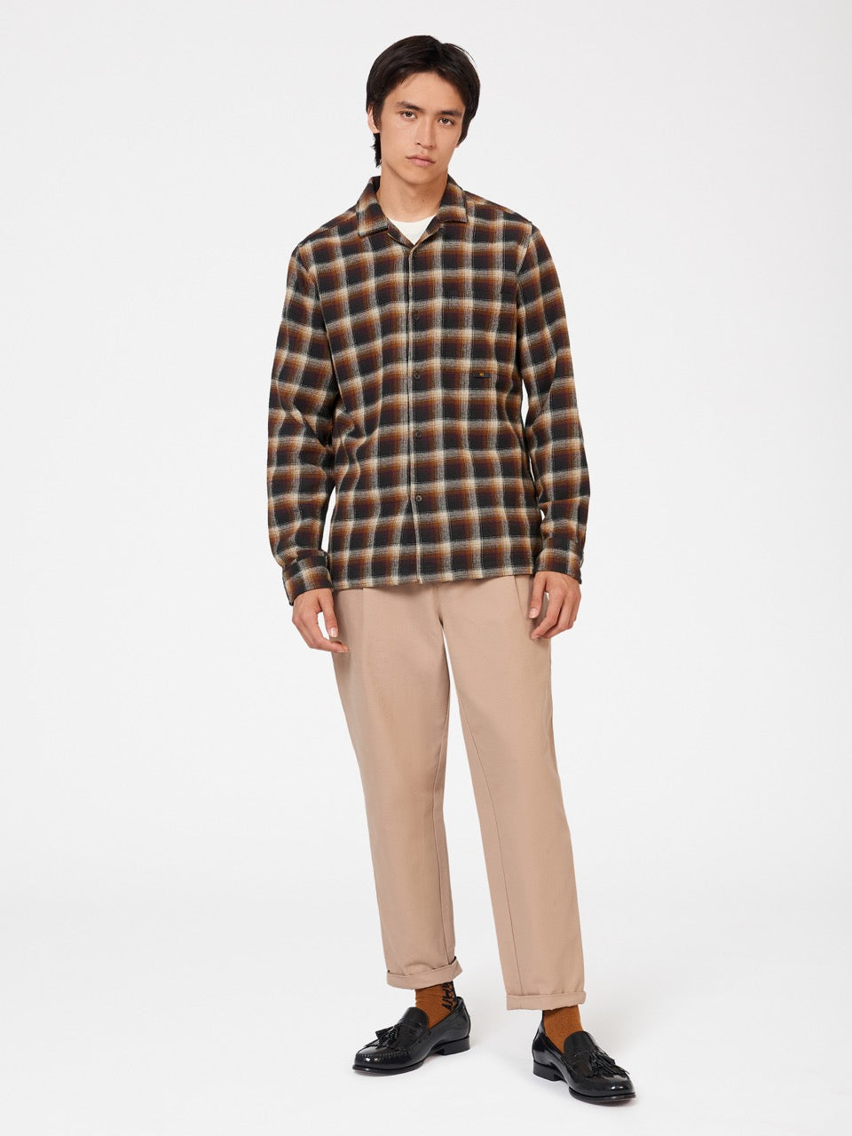 Brown Ben Sherman B by Ben Sherman Ombre Check Shirts | AFJWPM-819