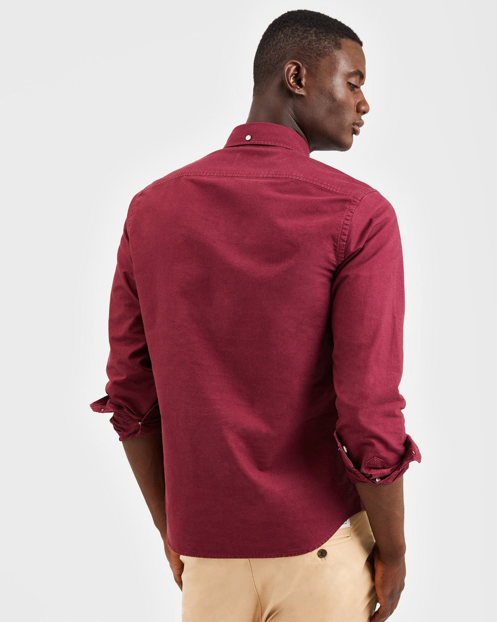 Burgundy Ben Sherman Beatnik Oxford Garment Dye Shirts | MUEPAB-978