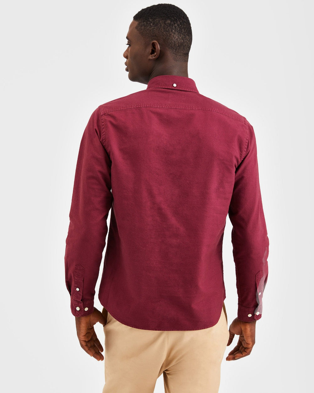 Burgundy Ben Sherman Beatnik Oxford Garment Dye Shirts | MUEPAB-978