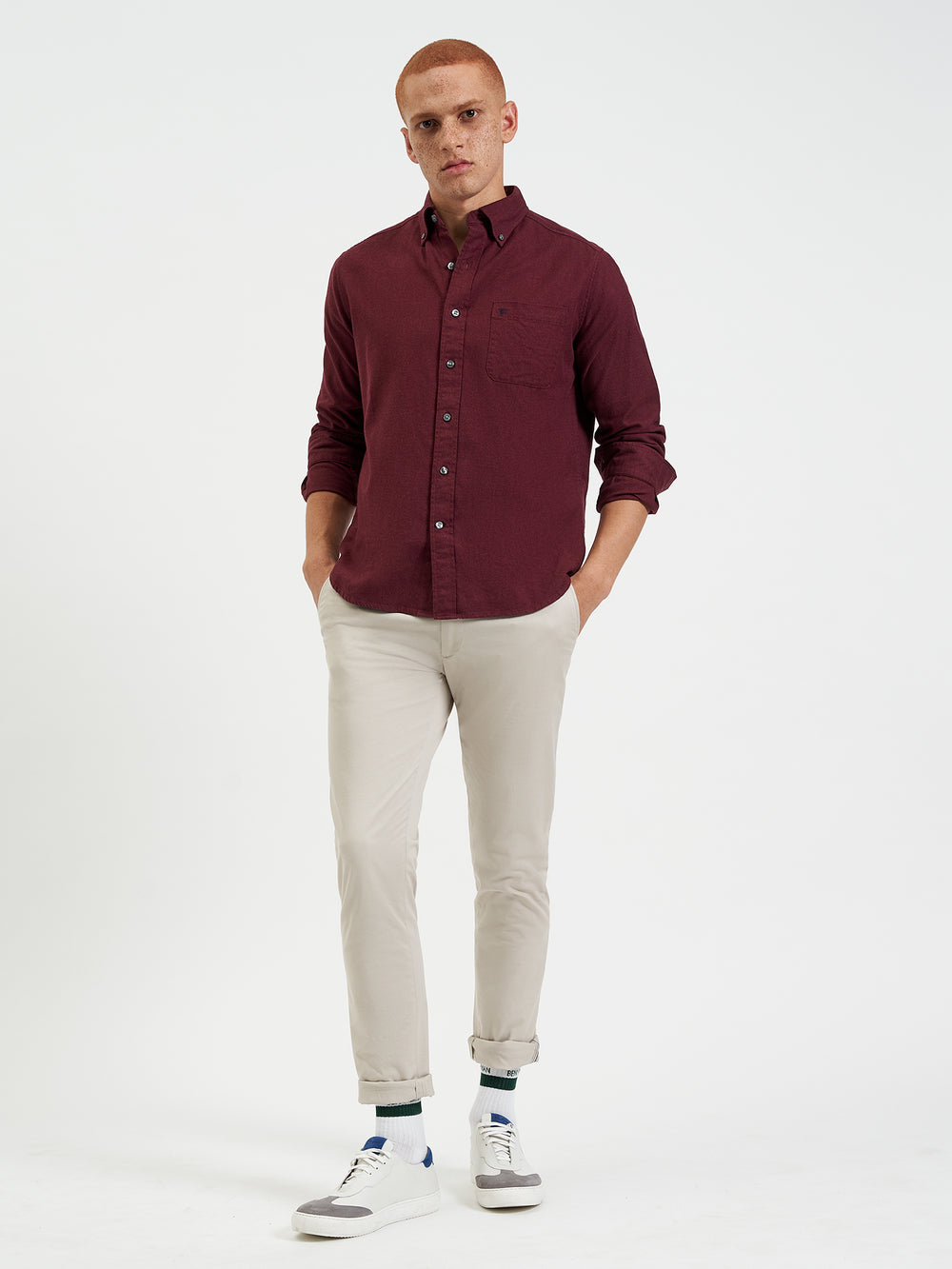 Burgundy / Navy / Beige Ben Sherman Uniform Flannel Shirts | AMIFTX-578