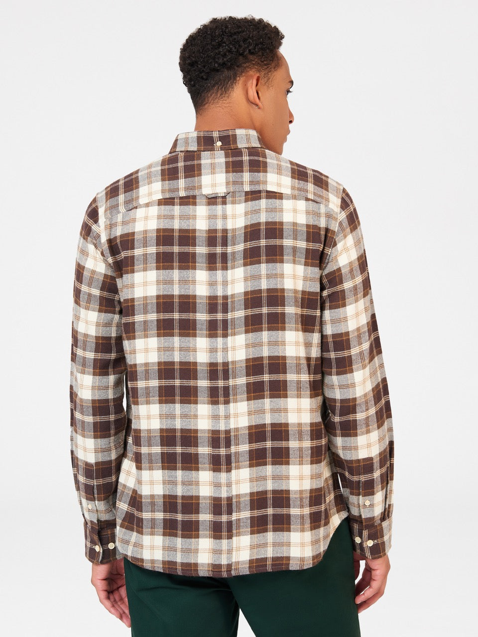 Chocolate Ben Sherman Brushed Plain Check Shirts | NMEWZG-608