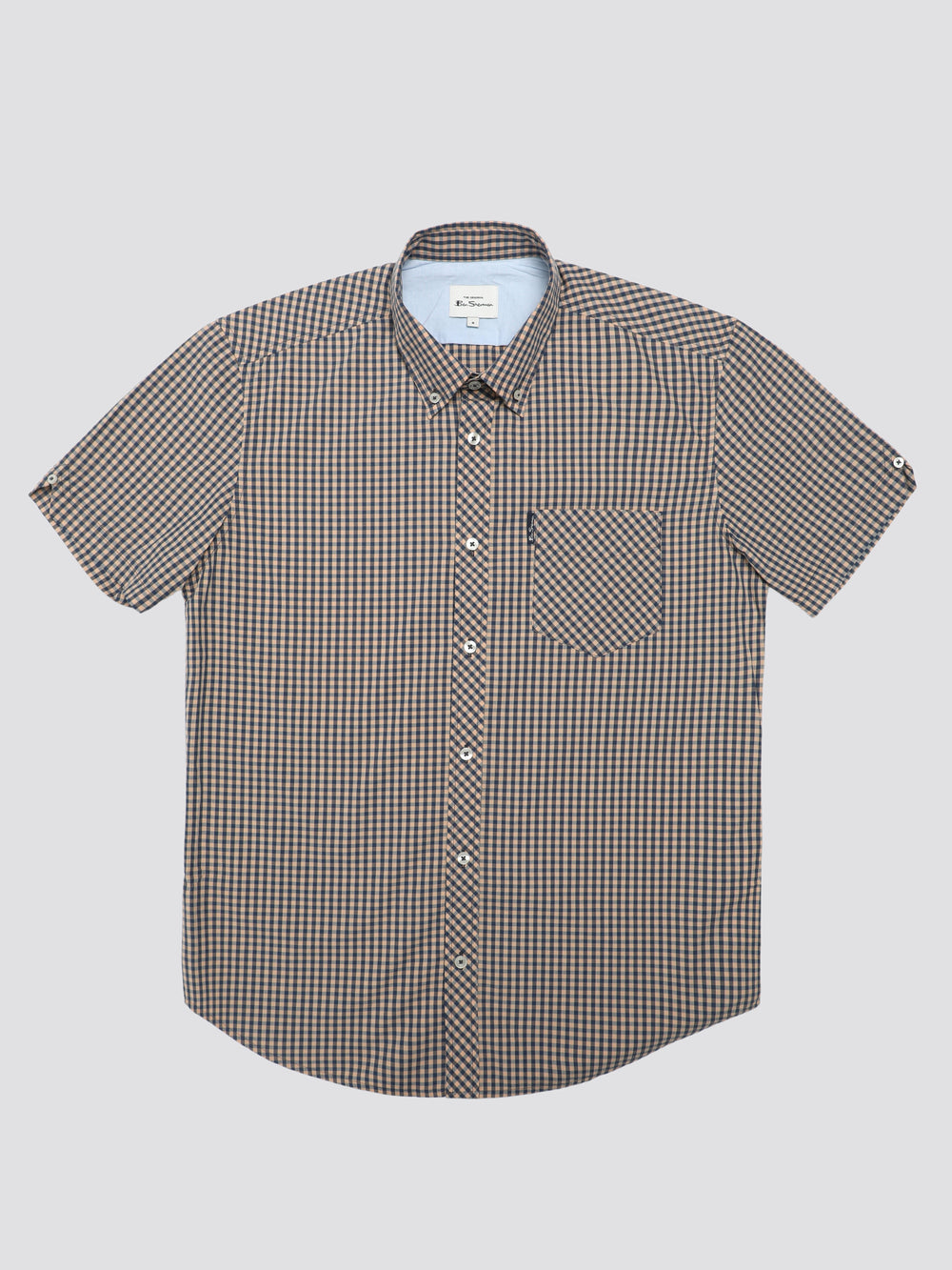 Copper Orange Ben Sherman Signature Short Sleeve Gingham Shirts | WNTFPZ-673