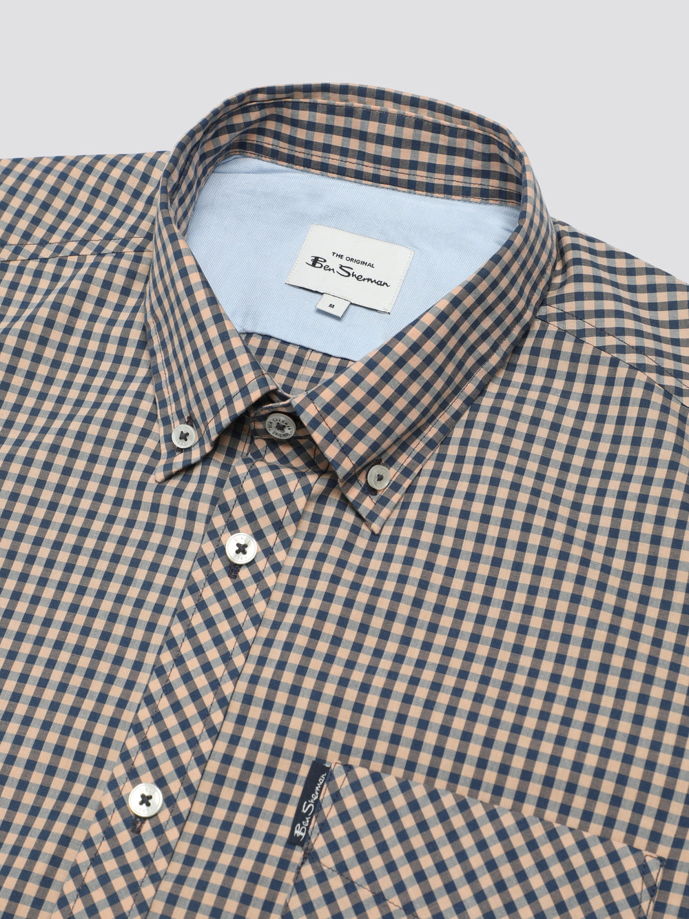 Copper Orange Ben Sherman Signature Short Sleeve Gingham Shirts | WNTFPZ-673