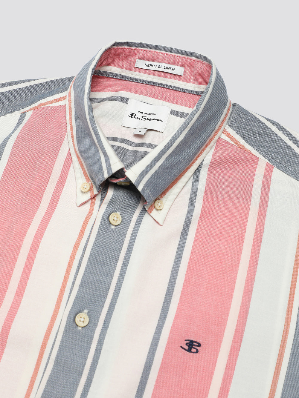 Dark Pink Ben Sherman Signature Multicolor Stripe Shirts | GQUNEB-421