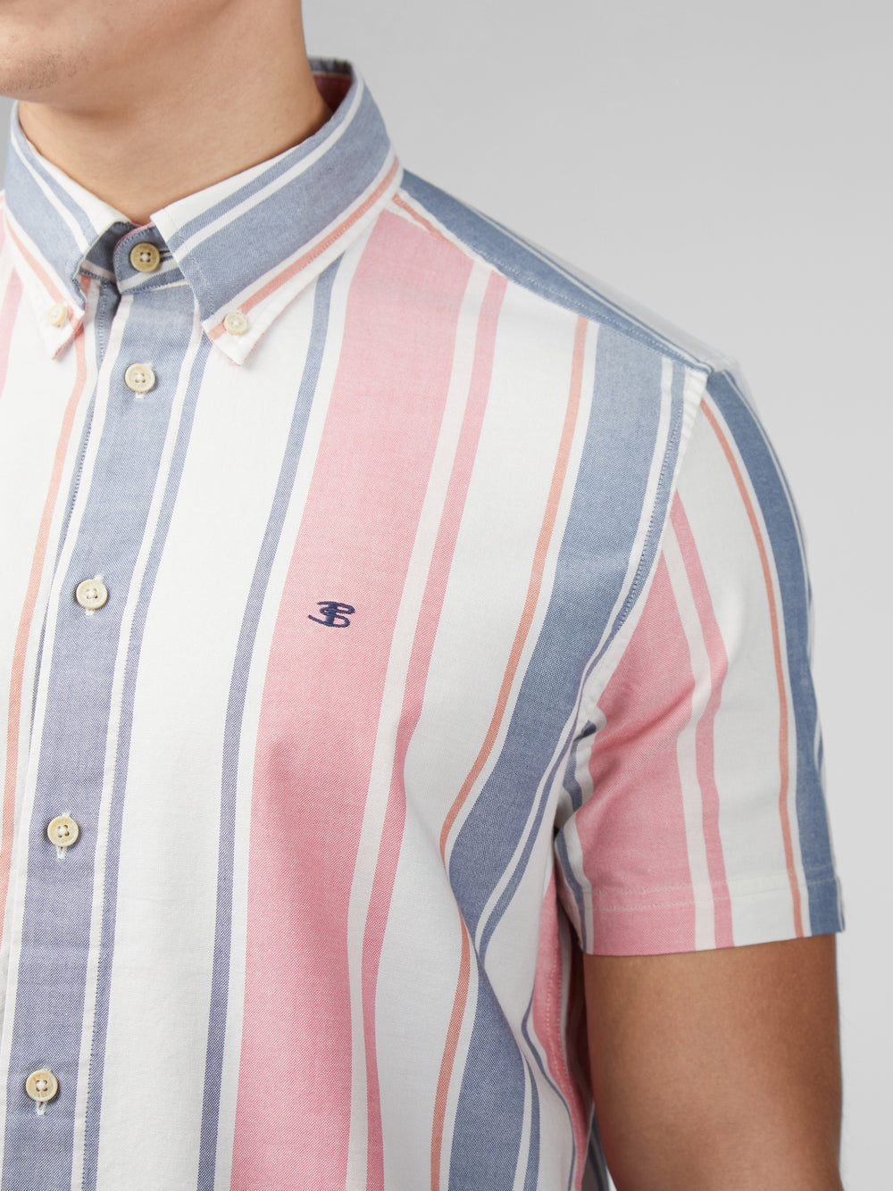 Dark Pink Ben Sherman Signature Multicolor Stripe Shirts | GQUNEB-421