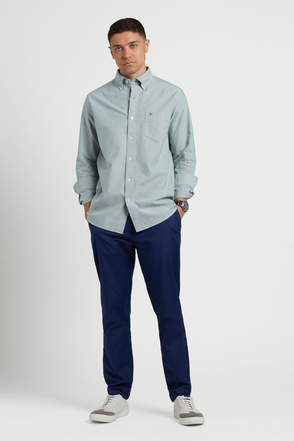 Green Ben Sherman Brighton Oxford Organic Green Shirts | XRUMWS-896