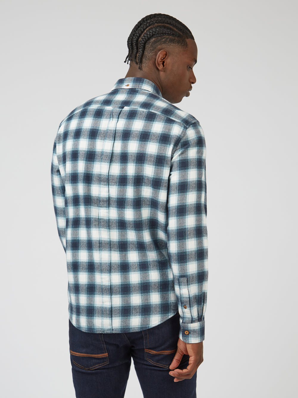 Green Ben Sherman Brushed Ombre Check Flannel Shirts | VNFWMY-962