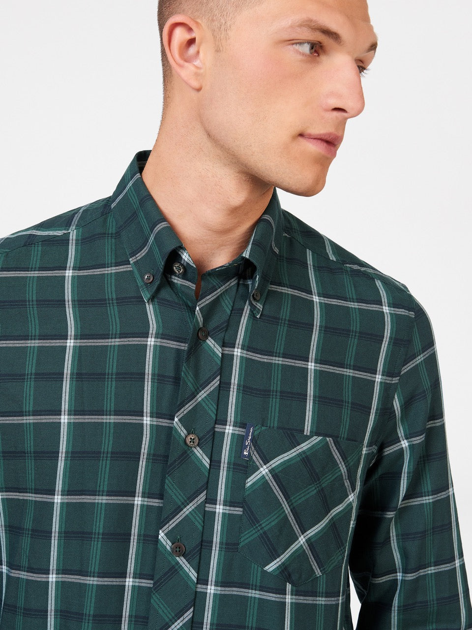 Green Ben Sherman Grid Check Shirts | OWNCKG-341