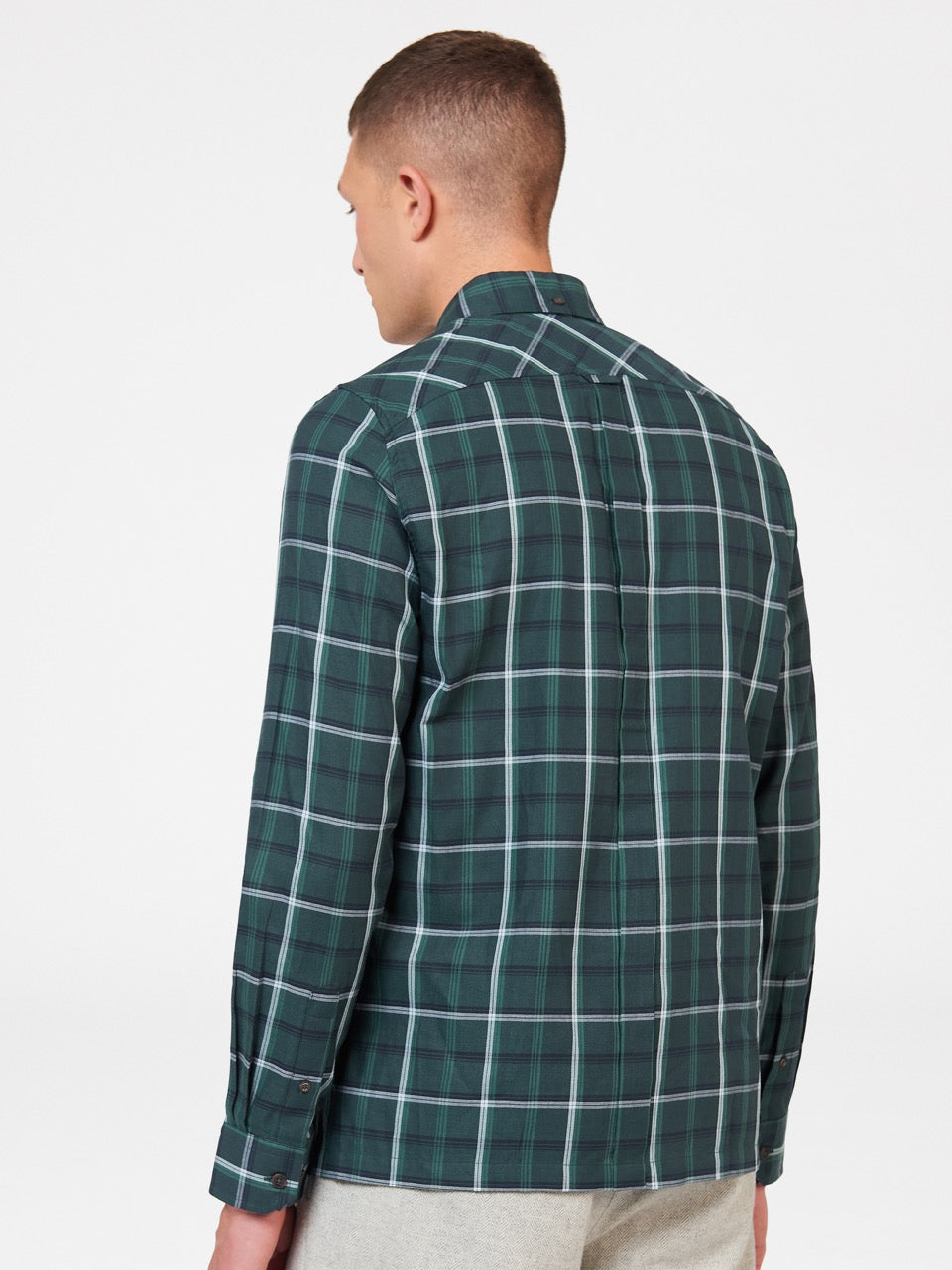 Green Ben Sherman Grid Check Shirts | OWNCKG-341